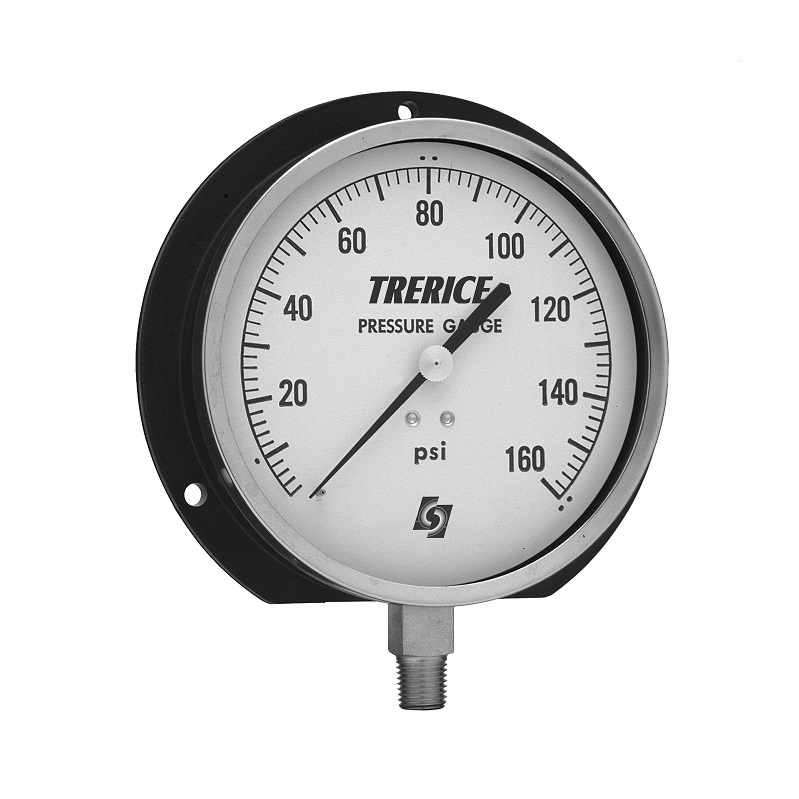 Pressure Gauge 0 to 100 PSI 4-1/2" Face Aluminum Case 1/4" Thread Lower Connection